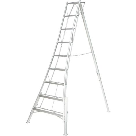Niwaki Aluminium 3-Holm-Gartenleiter höhenverstellbar (227x140x301 cm), aluminium