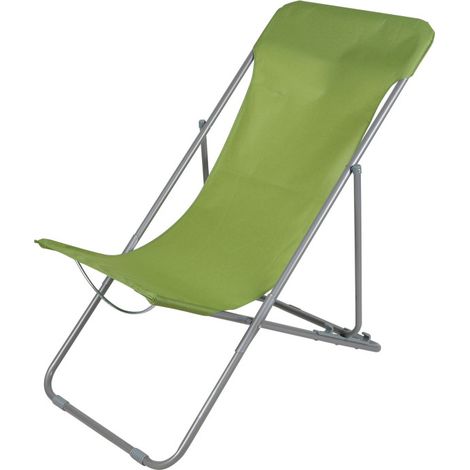 Chaise longue pliante chilienne métal vert 85x56x90cm (1/3)