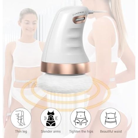 Masseur électrique anti-cellulite avec 6 têtes en tissu interchangeables pour ventre, jambes, massage cellulite, lipedème, masseur de peau, levage, raffermissement et ponage (1/3)