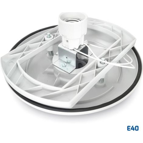 Base blanca de policarbonato para bola E40 (1/3)