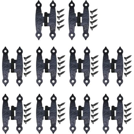 100 Pcs H Charnière D'armoire, Charnières Noires en, Quincaillerie D'armoire à Charnière en H, de Meubles Avec vis 65 34 mm Convient pour Les Portes D'armoires (1/5)
