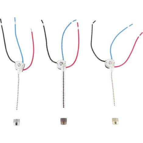 3er-Pack Deckenventilator-Lichtschalter ZE-110, Ventilatorschalter mit 3 Geschwindigkeitsstufen, Ersatz für Zugkettenschalter an der Decke (1/5)