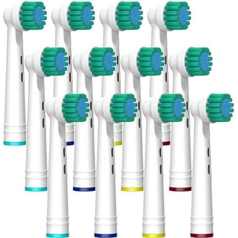 Brossettes de rechange - FOLAYA - Compatible Oral-B - 12 pcs - Poils arrondis en nylon - Nettoyage professionnel (1/3)