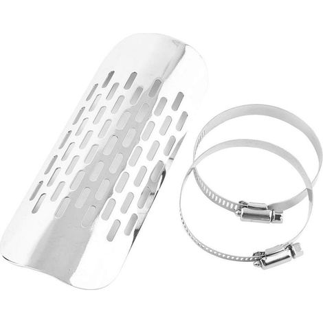 pour pare chaleur echappement moto pour protection thermique echappement Couvercle de protection thermique pour tuyau d'échappement de moto Universal(argent) (1/5)
