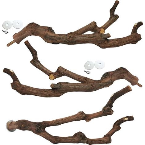 éléments - Banc naturel pour perroquets - Liane sauvage - Meuleuse à ongles - Pour perruches, calopsittes, inséparables (1/4)