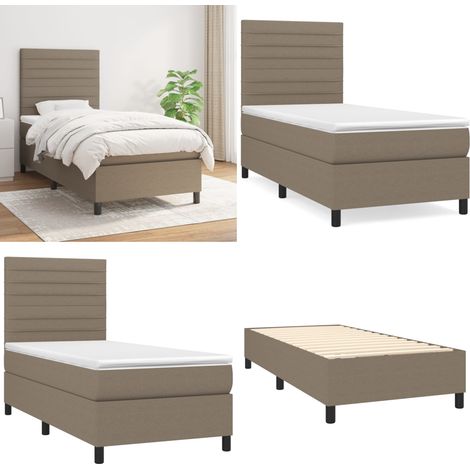 Boxspringbett mit Matratze Taupe 100x200 cm Stoff - Boxspringbett - Doppelbett - Bettenrahmen - Lattenrost - Matratze - Home & Living (1/5)