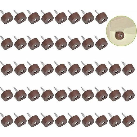 lot De 50 Chevilles D'tagre En Plastique Et Verre Pour Armoire(marron), Vitrine, Bibliothque (1/5)