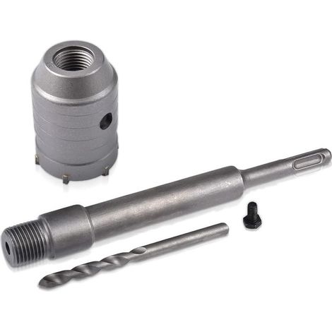 45mm SDS Scie Trépan + 200mm Bielle + Foret hélicodal + Vis de positionnement,pour Murs en Béton Armé Briques Ouvertures de Climatisation (1/4)