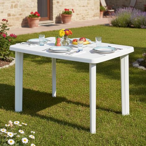 Dmora Modularer rechteckiger Tisch, Made in Italy, 101 x 68 x 72 cm, weiße Farbe (1/3)
