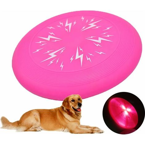 Frisbee rose pour chien de 16 cm, disque interactif à lancer. (1/5)