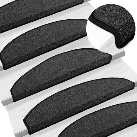 Maison Exclusive - Tappetini per scale autoadesivi Semicircolare 15 pcs Antracite