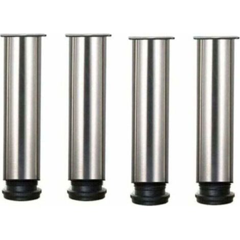 XVX – Lot de 4 pieds de meuble en acier inoxydable 304 – Réglables de 250 à 265 mm – Accessoires pour tables et armoires – Fixation robuste