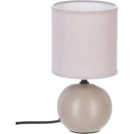 Lampe à poser en céramique finition taupe mate - Dim : D 13 x H 25 cm - PEGANE -