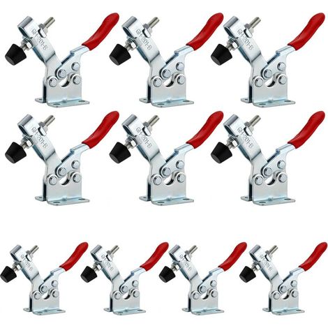 10 pezzi GH-201B Morsetto a cerniera, Morsetto a cerniera orizzontale, Dispositivo di sgancio rapido Capacità di sgancio rapido Tenditore a barra per ginocchio per macchine, falegnami 90 kg 198 libbre