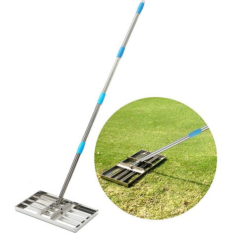 Dengmx-Râteau de nivellement pelouse en Acier Inoxydable - acier inoxydable et acier, réglable - été / jardinage (1/5)