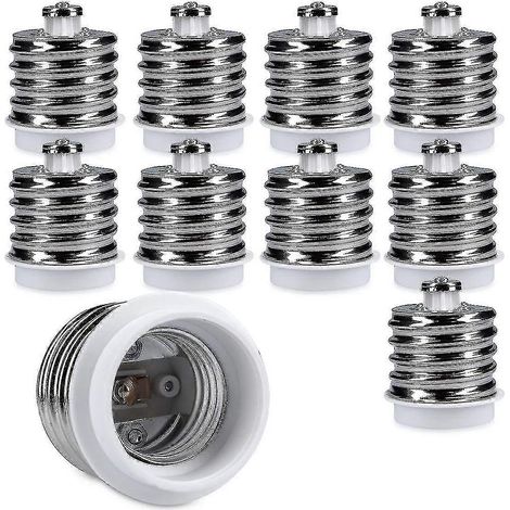 10 adaptateurs de douille - 10 convertisseurs de douille E40 vers E27 - Adaptateur de douille à culot E27 pour ampoule halogène LED