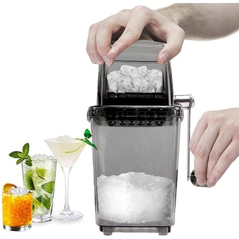 Broyeur à glace manuel rotatif pour cocktails, smoothies, glace à la maison, 1,25 L, chromé (1/5)