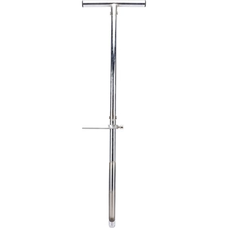 Kit de sondage sol acier inoxydable avec pédale et poignée en T pour jardin pelouse ferme, 3 tiges 2 sacs 1 mallette