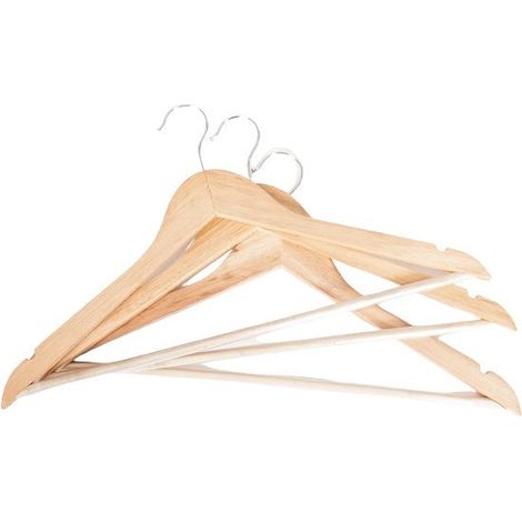 Cintres en bois - 44 x 1 x 23 cm - Marron - Lot de 3 - Cintres de penderie