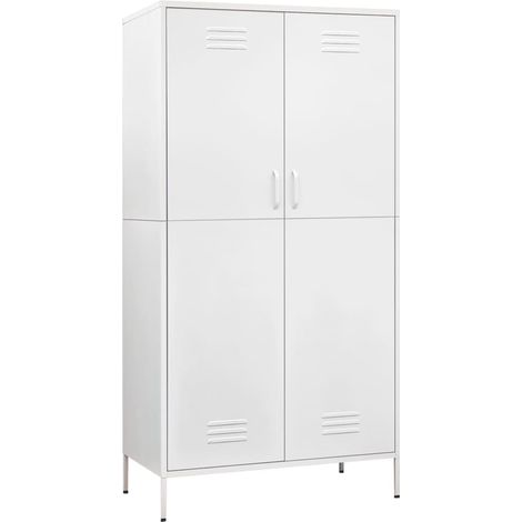 Maison Exclusive - Kleiderschrank Weiß 90x50x180 cm Stahl (1/5)