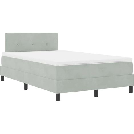Maison Exclusive - LED Boxspringbett mit Matratze Hellgrau 120 x