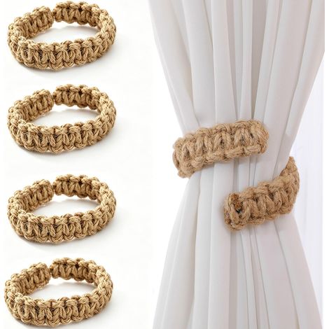 Embrasse Rideaux Lot de 4 Tressées Style Bohème (1/5)