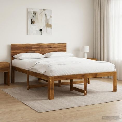 Cama doble con cabecero ROSTOCK Natural 152 x 203 cm (1/5)