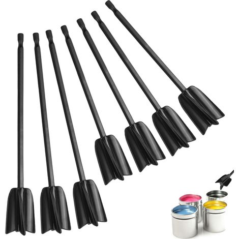 7 Pièces Mélangeur Époxy, Melangeur Peinture Réutilisable, Palettes de Perceuse à Palettes, Mélangeur de Resine Epoxy, pour Mélanger la Résine Époxy, la Peinture en Céramique - Noir (1/5)