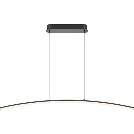 Maytoni Curve Lampadario moderno da soffitto a sospensione dimmerabile, nero, 800 lm, paralume bianco (1/3)