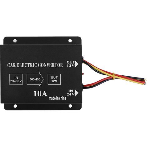 Stepper de Tension, Transformateur de Puissance de Protection, Convertisseur électrique, Réducteur de Puissance, pour Voiture DC (24v à 12v/10A/120w) (1/5)