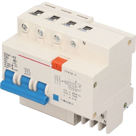 Disjoncteur 3P 63A 220V, protection contre les surcharges, les courts-circuits et les fuites de courant, disjoncteur différentiel pour 50/60 Hz (1/5)