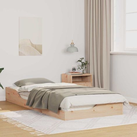 Bettrahmen Braun 90 x 210 cm Massives Kiefernholz