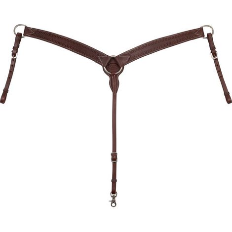 taglia unica, marrone oliato: Pettorale western in cuoio bordo snake con moschettone