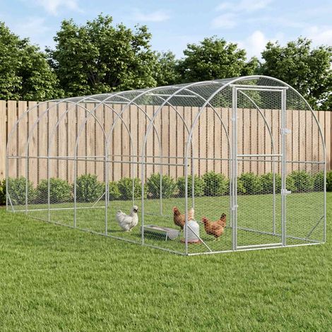 vidaXL Poulailler Argenté 600 x 200 x 200 cm Acier galvanisé (1/5)