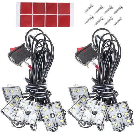 Bande Lumineuse LED 12v 48 Leds pour Éclairage Intérieur de Voiture et Camping-car, Coque en Fer Robuste Interrupteur Bateau, Lumière Blanche Pratique (1/5)