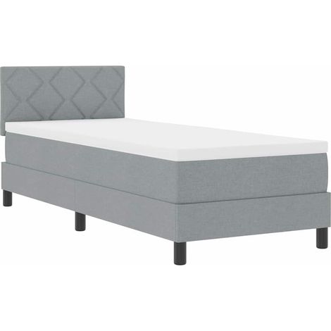 Maison Exclusive - Lit à ressorts avec matelas Gris clair 80 x 200 cm tissu