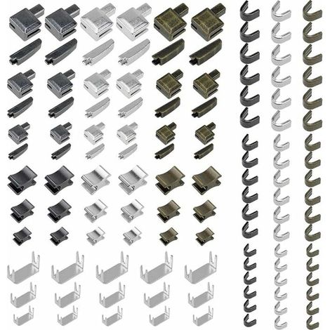 AGE 18 Kits de Réparation de Fermeture Éclair en Alliage de Zinc 3 Couleurs 3 Tailles Goupilles d’Insertion à Glissière pour Arrêt Haut de Fermeture Éclair - 123 Pièces Accessoires de Remplacement (1/5)