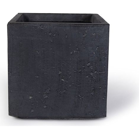 Köhko® Blumenkübel aus Fiberglas Pflanztopf 40x40x41 cm dunkelgrau Quadrat (1/5)