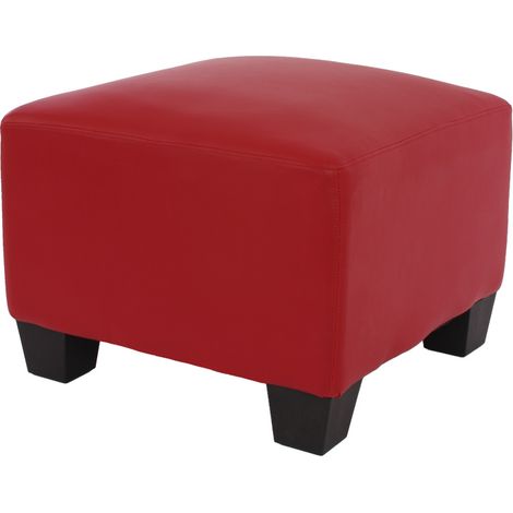 [JAMAIS UTILISÉ] Canapé-élément pouf repose-pied Lyon, modulaire, simili-cuir, rouge (1/5)