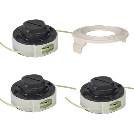 Lot de 3 bobines de tête de débroussailleuse avec 1 couvercle pour Stihl FSA 57 FSE 52 Weed Eater String Autocut C3-2 Tête de débroussailleuse Pièces de rechange 4009 710 4305 (1/5)