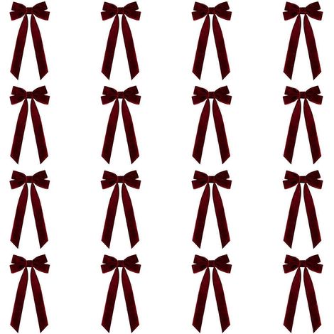 Samtige Schleifenform-Ornament für den Weihnachtsbaum, dekorativer Akzent, hängender Weihnachtskranz, Schleife, burgunderrot (1/5)