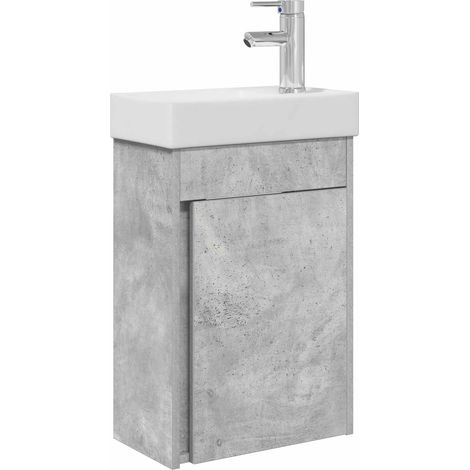 Bathroom Vanity Unit with Tap Concrete Grey 40.5 x 22.5 x 62 cm vidaXL