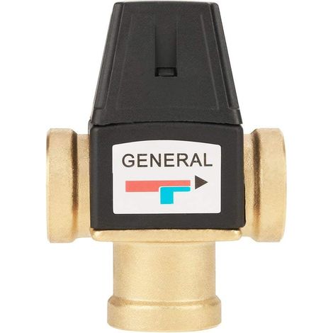 Mitigeur thermostatique 3 voies DN25 en laiton à filetage femelle pour système de douche, contrôle de la température de l'eau, composants de traitement de source d'air (1/5)