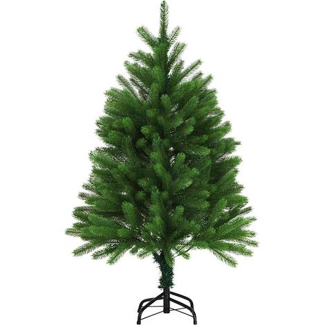 Sapin de Noël Artificiel Vert 120 cm Aiguilles PE Réalistes 360 Branches avec Base Acier - PANGIVO (1/5)
