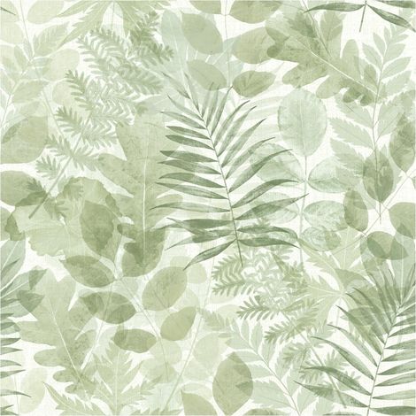 Leaves Wallpaper Catherine Lansfield Natural Green Foliage Botanical Leaf (1/4)
