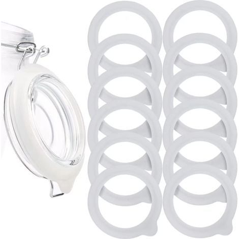 12-Piece Replacement Silicone Jar Seals, Airtight Silicone Seals for Mason Jar Lids and Wide Mouth Glass Jars (1/5)