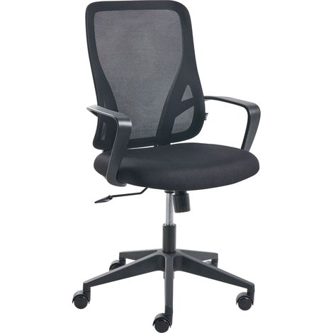 Sedia da scrivania da ufficio girevole altezza regolabile schienale reclinabile rivestimento in rete nero Luma