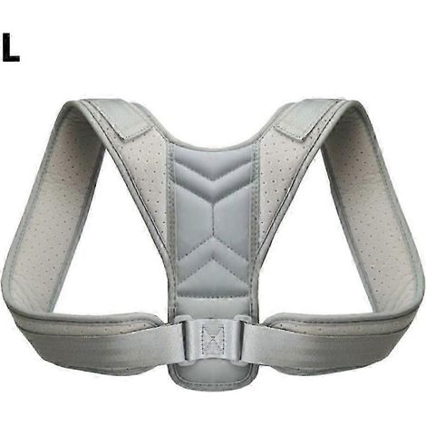 Correcteur de posture ajustable (gris L) pour adultes et adolescents - Soutien lombaire respirant (1/5)