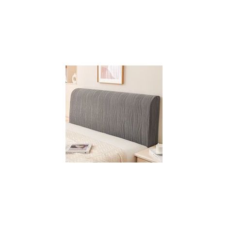 (Gris,150cm(140-160cm))Housse de Tete de Lit Anti-poussière Elastiqu, Housse Tete de Lit Extensible, Moderne Housse de Protection Tête de Lit Déhoussable et Lavable