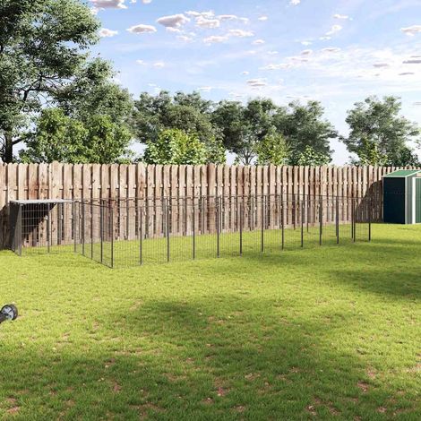 Hundezwinger Schwarz 22,99 m² Stahl